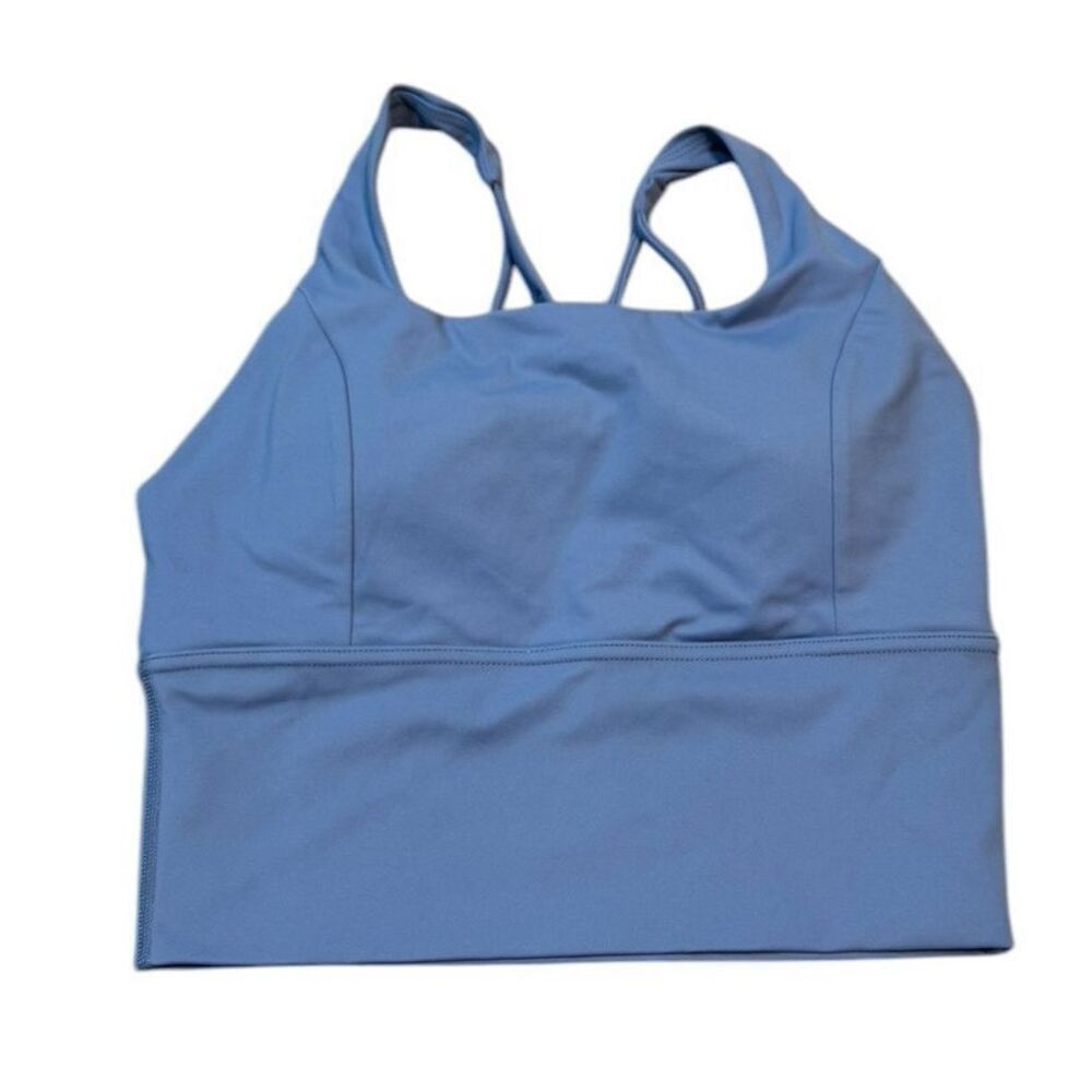 Pineapple Clothing Blue Long Line Strappy Sports Bra  NWT Woman Size‎ Large